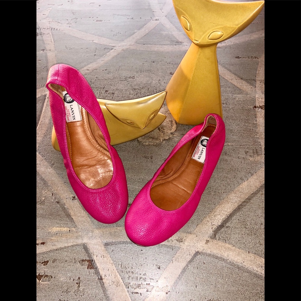 Lanvin Bright Pink Classic Ballerina Flats